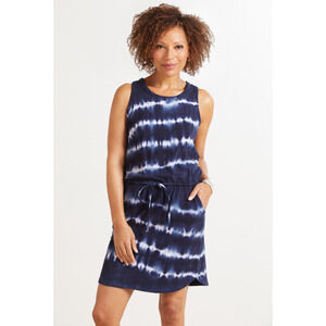 SUNDRY x EVEREVE NWT The Weekender Racerback Dress in Navy Tie Dye // 0 (XS)